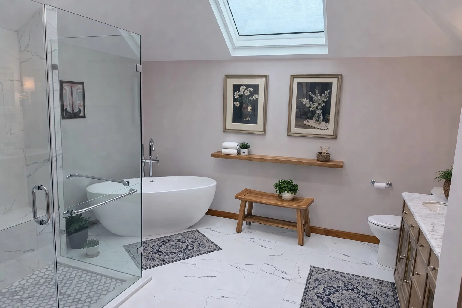 Completed primary bathroom remodel in Colts Neck NJ