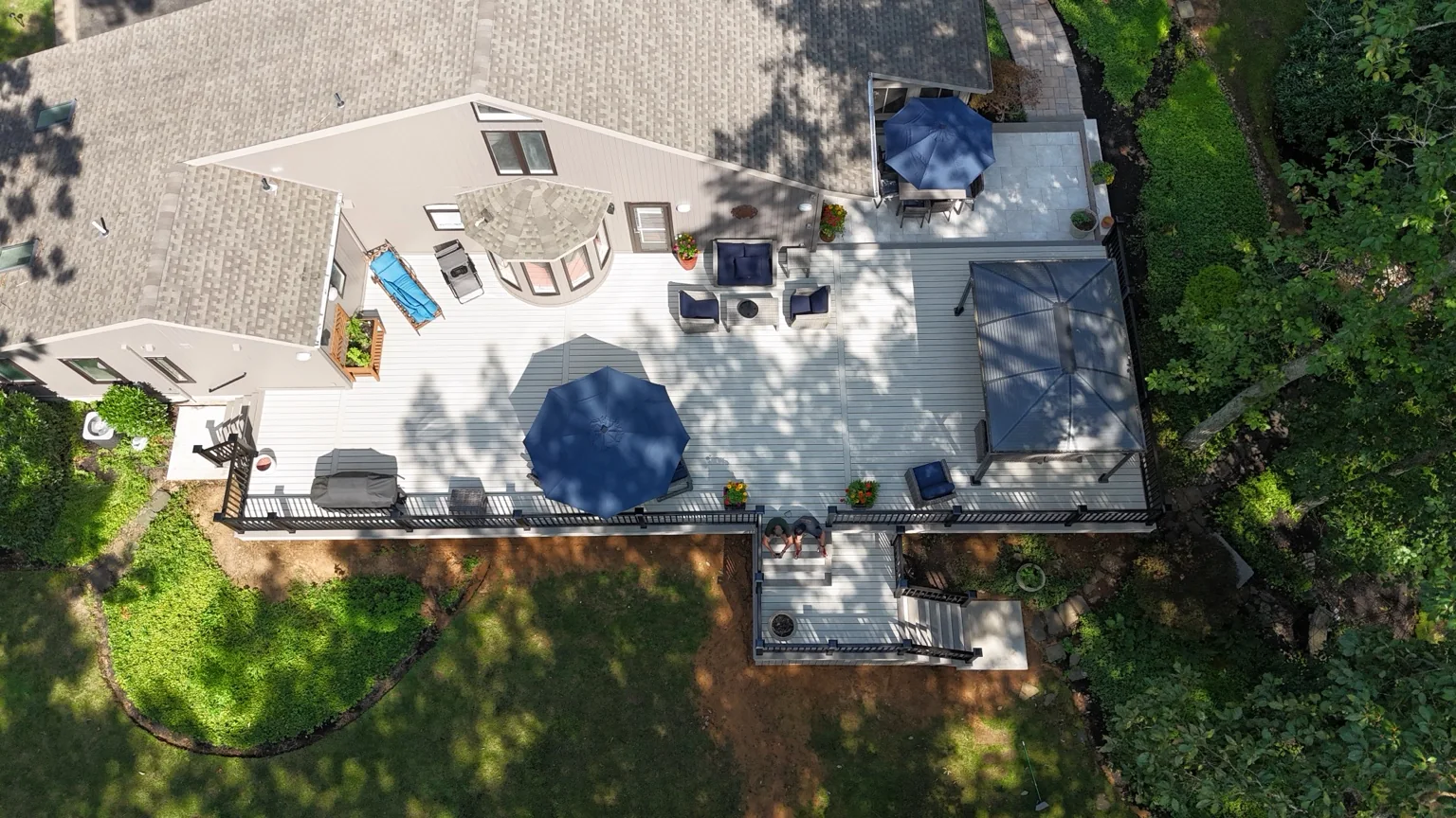 Completed deck from above in Manalapan NJ